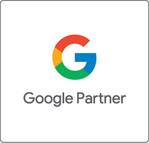 Google-Partner-Logo mit buntem "G" und grauem Text auf weißem Hintergrund.